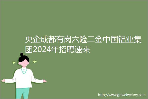 央企成都有岗六险二金中国铝业集团2024年招聘速来