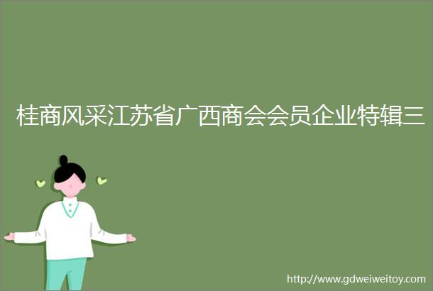 桂商风采江苏省广西商会会员企业特辑三