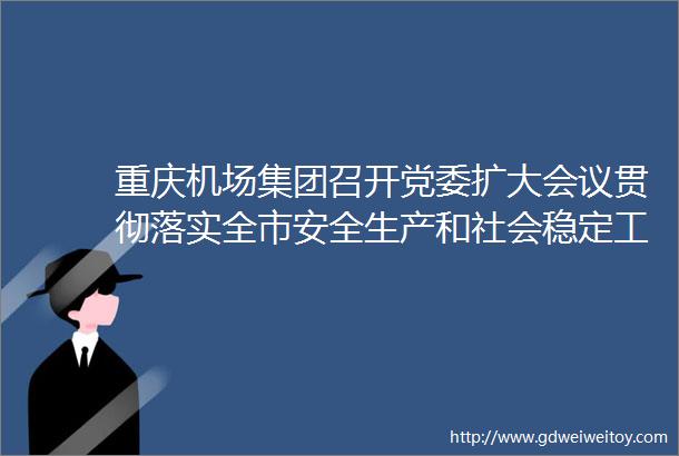 重庆机场集团召开党委扩大会议贯彻落实全市安全生产和社会稳定工作电视电话会议精神
