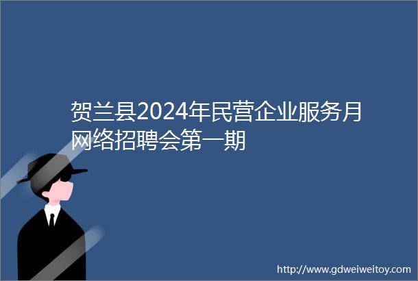 贺兰县2024年民营企业服务月网络招聘会第一期