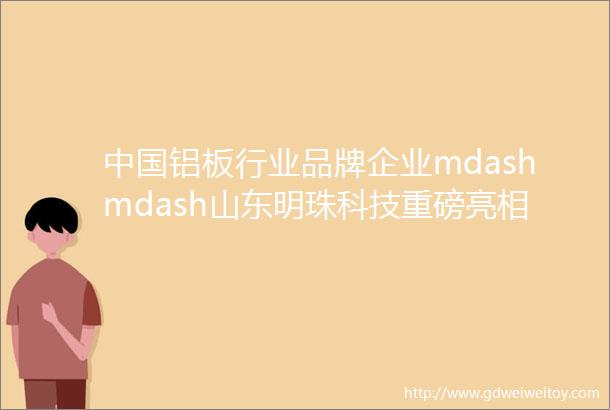 中国铝板行业品牌企业mdashmdash山东明珠科技重磅亮相雄安德维斯建博会